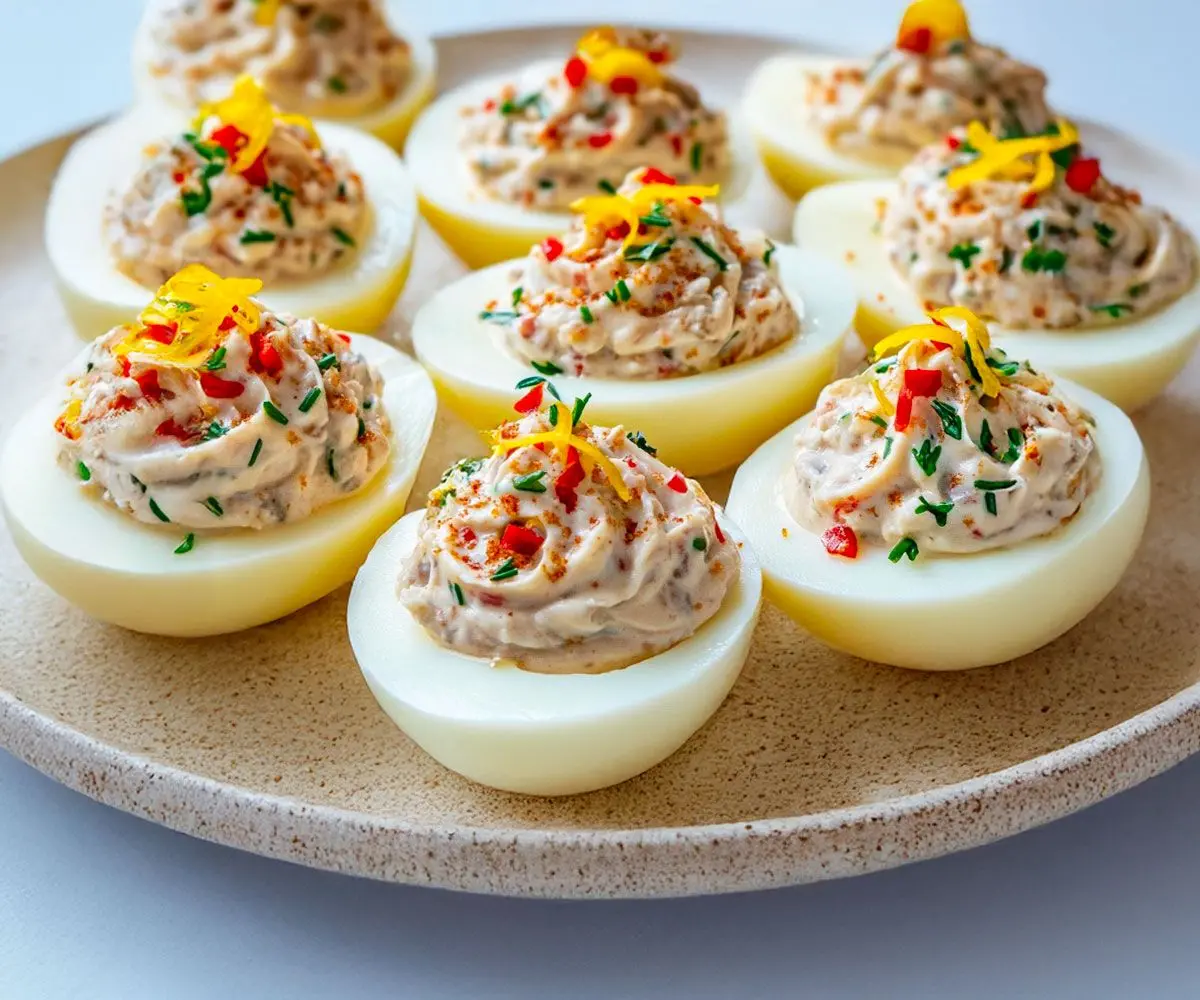 Как приготовить праздничные фаршированные яйца с рыбой