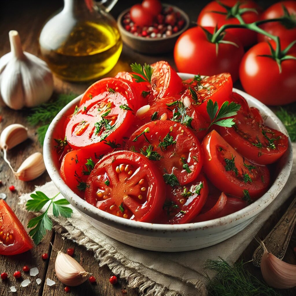 Упростите праздник с помидорами и чесноком: быстрый рецепт закуски